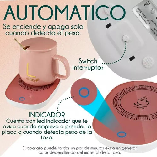 Taza Calentador Eléctrica Rosa