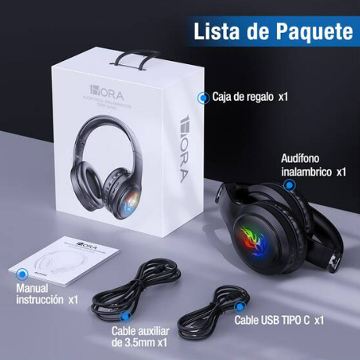 Audifonos Gamer Diadema Bluetooth