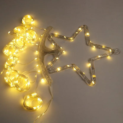 Cascada de luz y Estrella Navideña