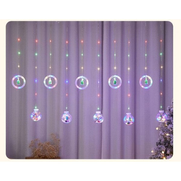 Luces Navideñas con 5 Esferas y 5 Anillos