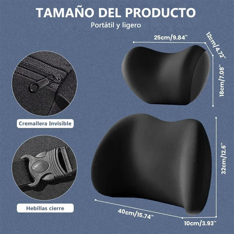 ALMOHADA CUELLO Y LUMBAR COCHE