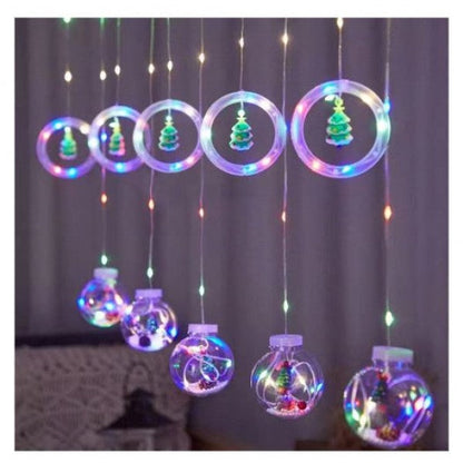 Luces Navideñas con 5 Esferas y 5 Anillos