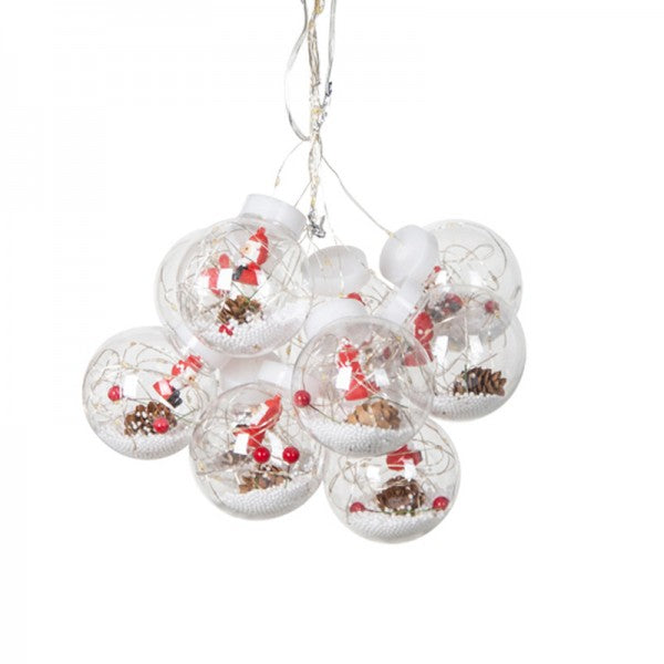 Luces Navideñas con 10 Esferas 3m ancho