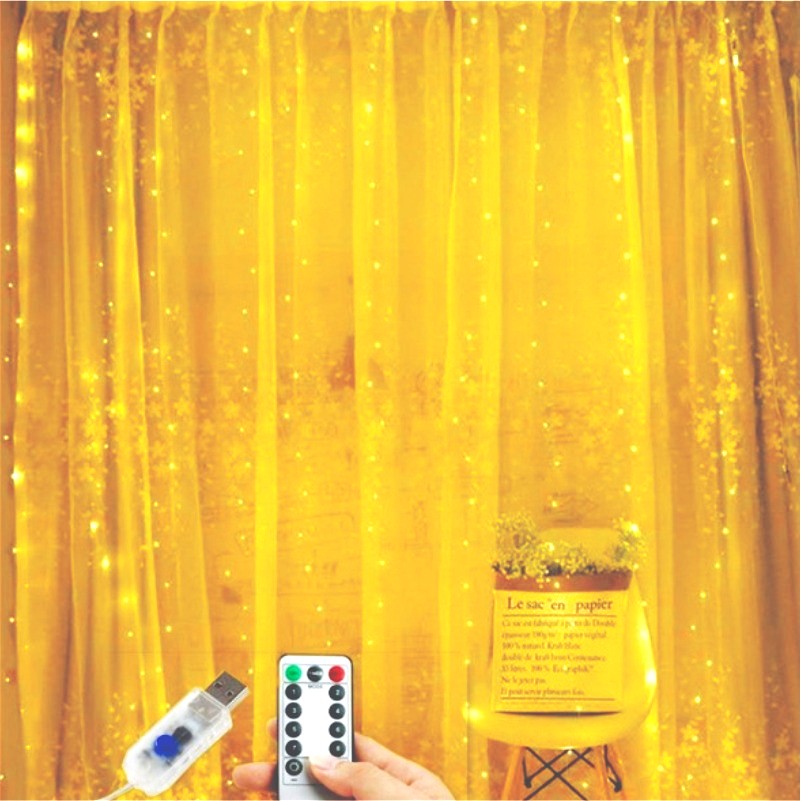 Cortina de Navidad con Cadena de Luz Led