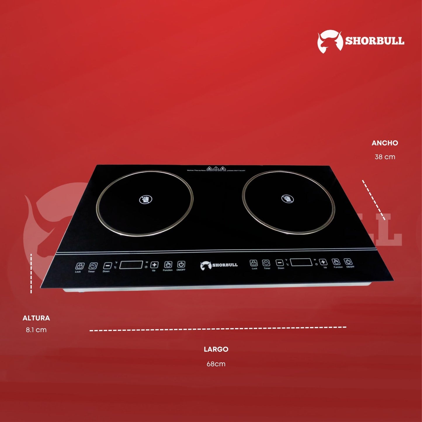 Parrilla 2 Quemadores Eléctrica Shorbull