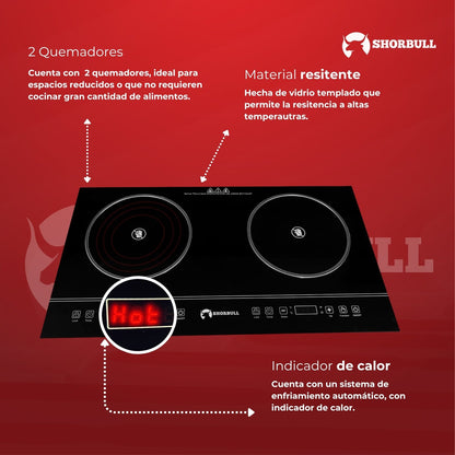 Parrilla 2 Quemadores Eléctrica Shorbull