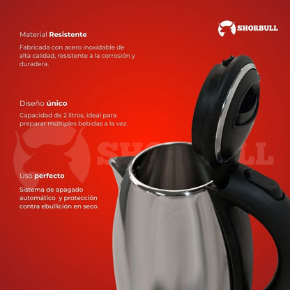 Tetera Eléctrica de Acero 2L Shorbull